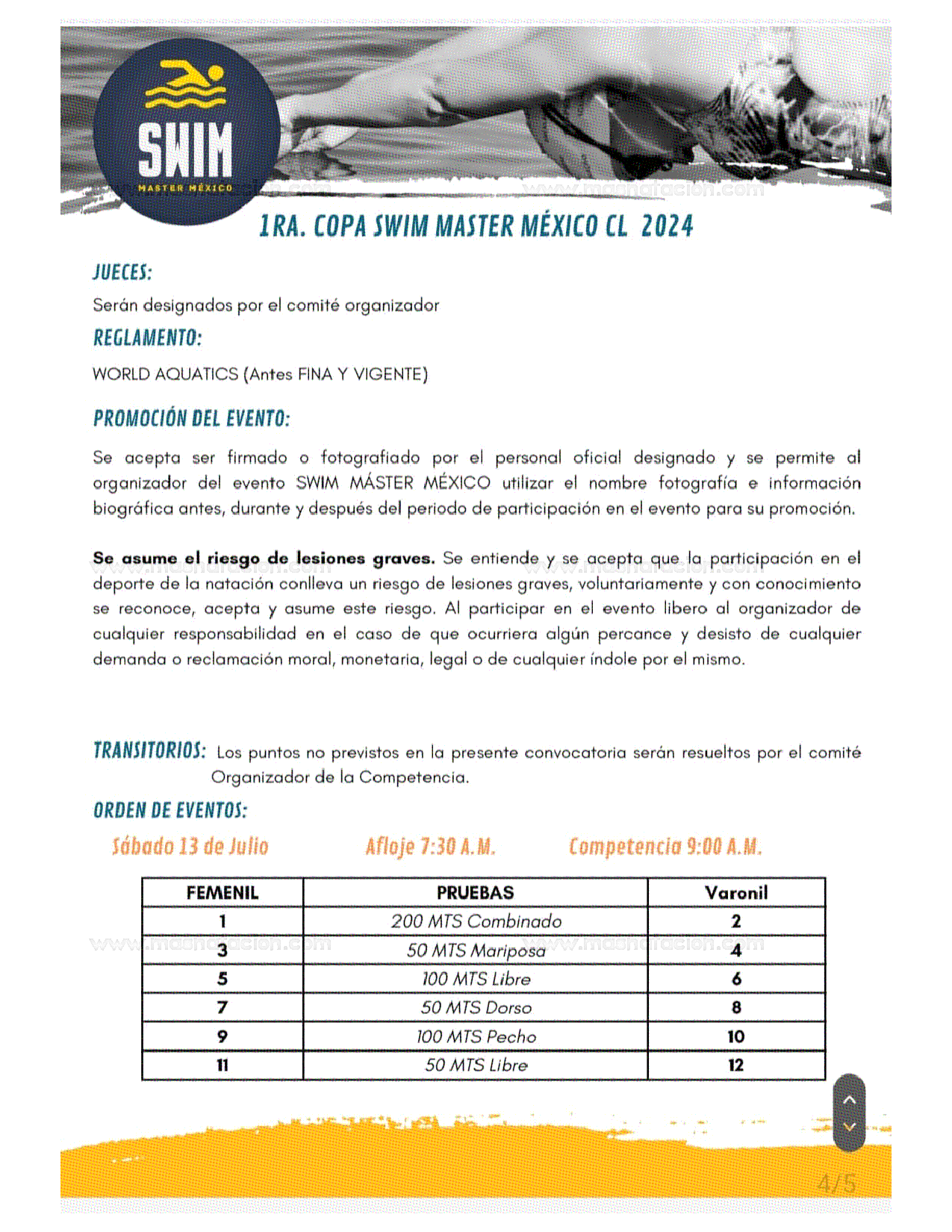 1era Copa de Natación Swim Máster México 2024 - Página 4