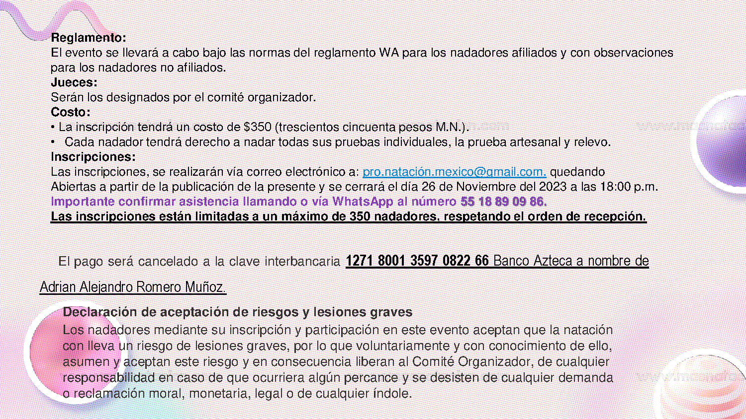 Torneo de Natación Artesanías de México 2023 - Página 5