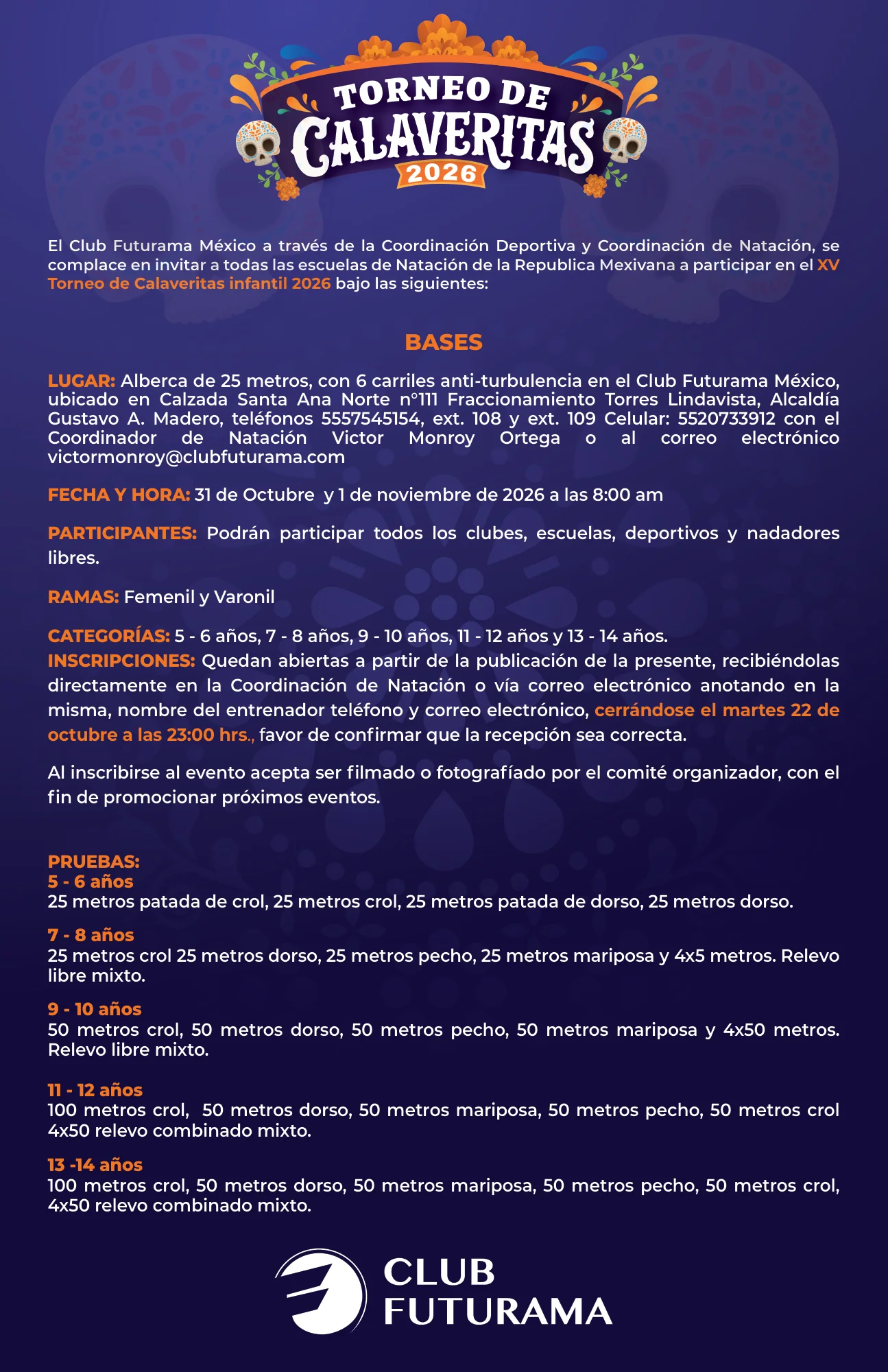 XV Torneo de Calaveritas infantil y juvenil 31 de octubre y 01 de noviembre de 2026 - Página 1