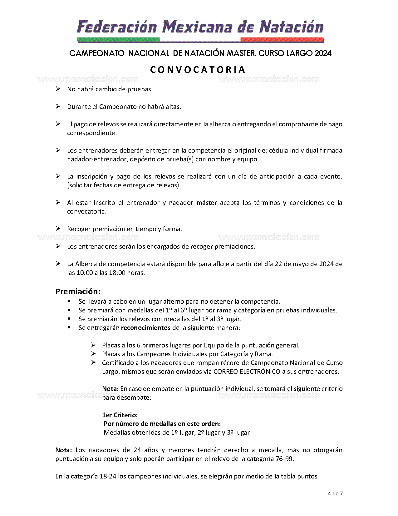 Campeonato Nacional De Natación Master, Curso Largo 2024 - Página 4