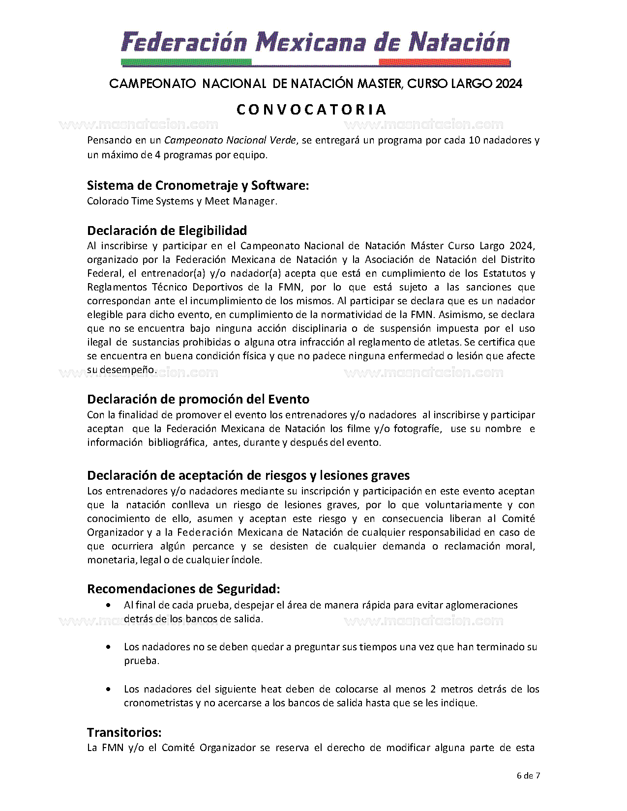 Campeonato Nacional De Natación Master, Curso Largo 2024 - Página 6