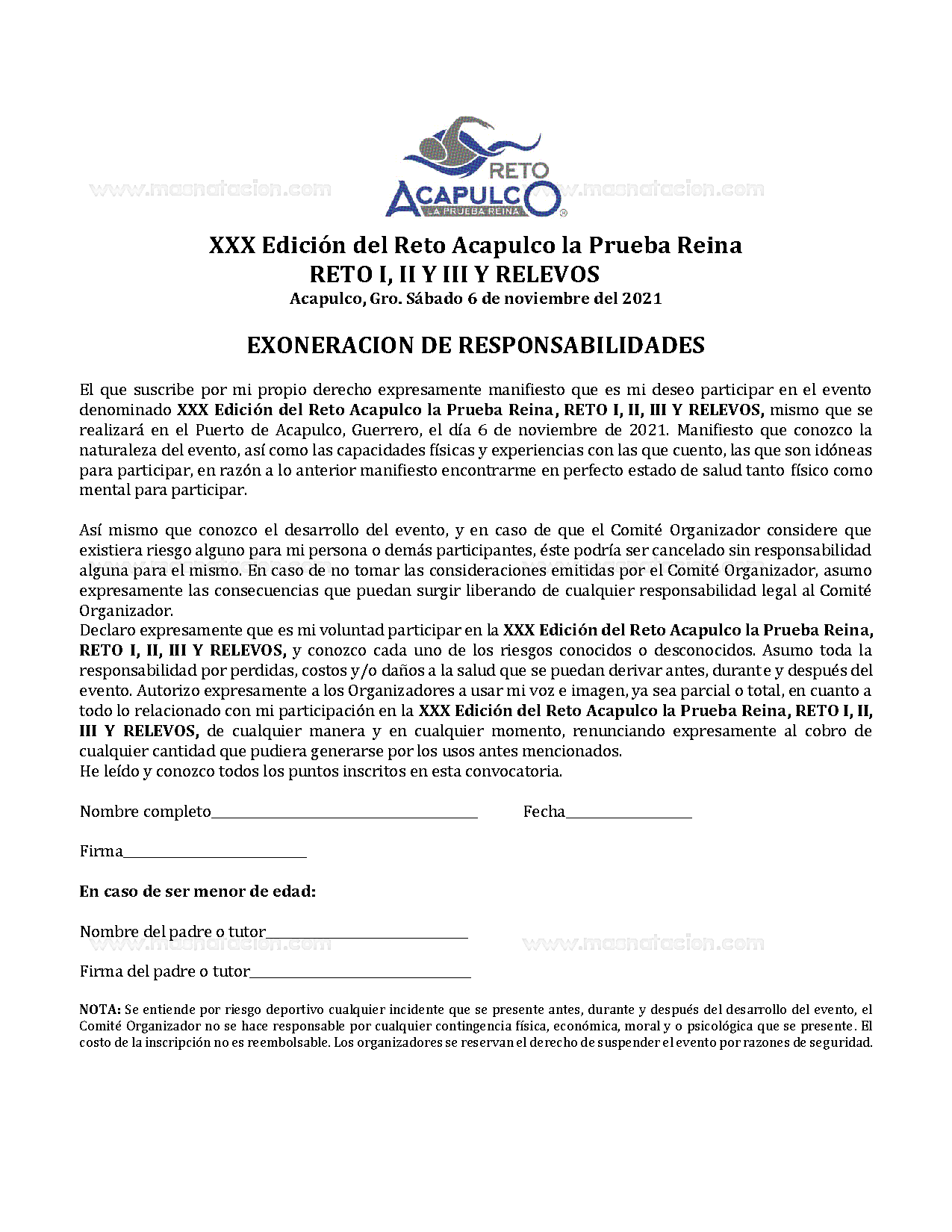 XXX Edición del Reto Acapulco La Prueba Reina Natación de Larga Distancia En Aguas Abiertas Reto I, II Y III 2021 - Página 11