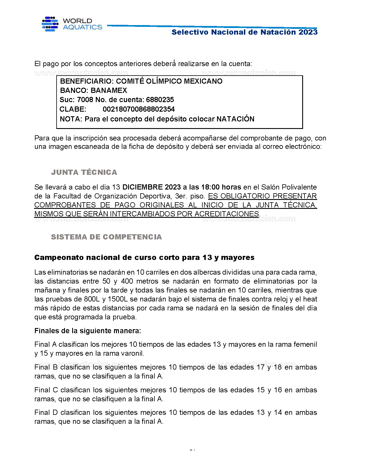 Campeonato Nacional Curso Corto de Natación, Nuevo León 2023 - Página 4
