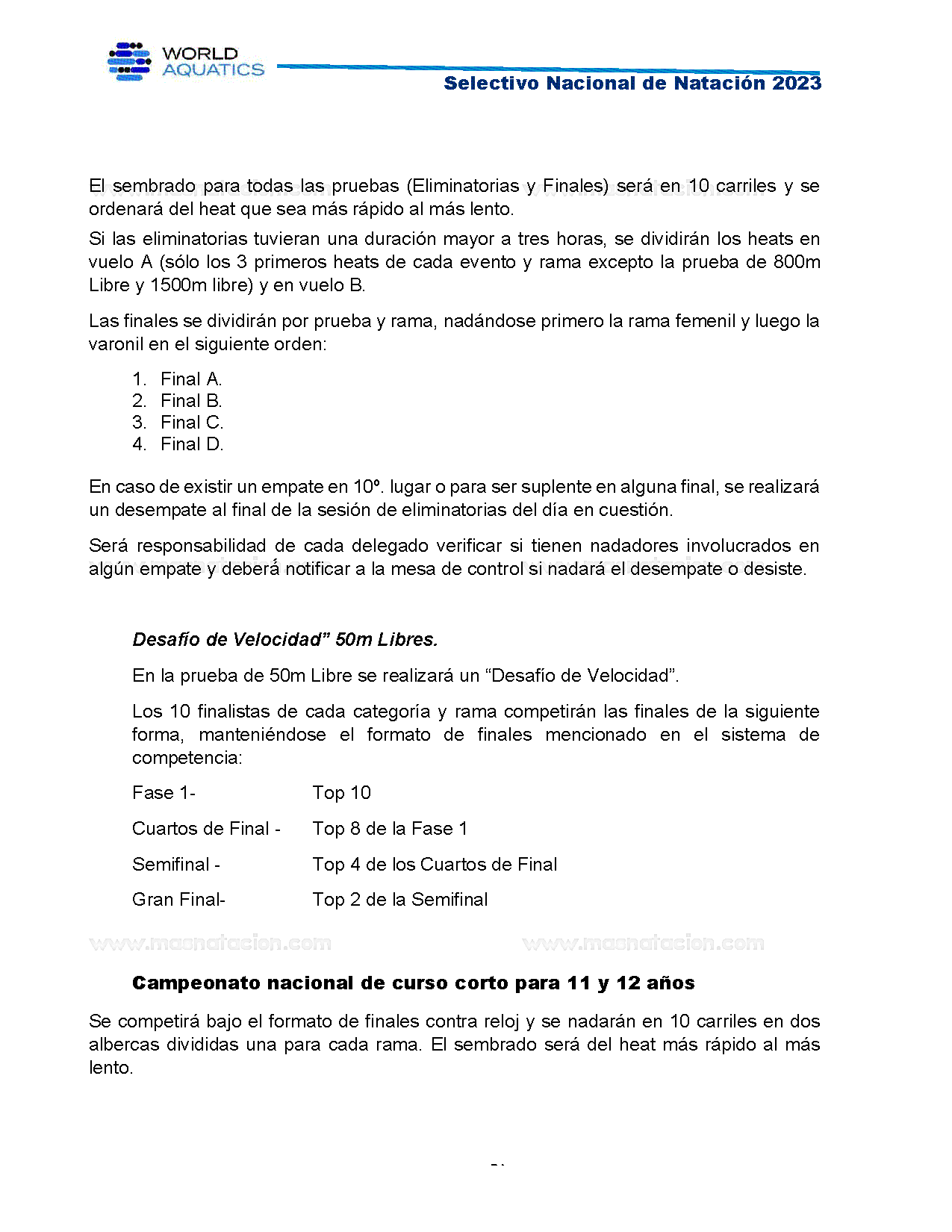 Campeonato Nacional Curso Corto de Natación, Nuevo León 2023 - Página 5