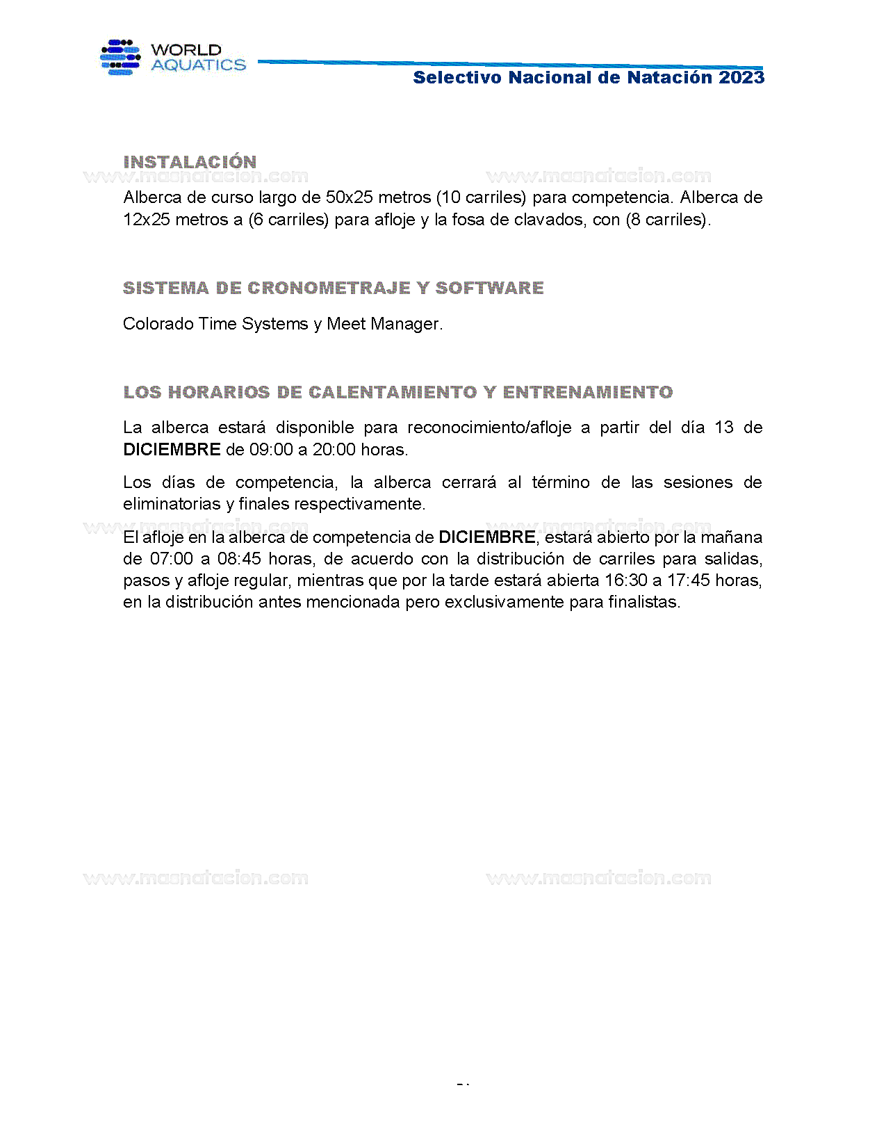 Campeonato Nacional Curso Corto de Natación, Nuevo León 2023 - Página 6